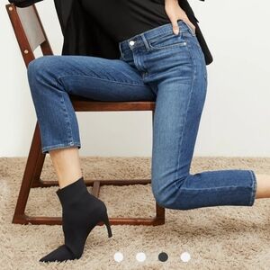 Frame Le High Straight High Rise Ankle Jean In Best